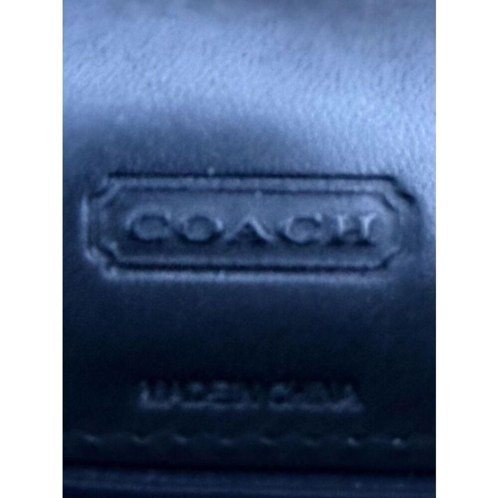 Coach Black Signature "CC" Continental Canvas/Leather Long Wallet Classic Preppy - Picture 5 of 8